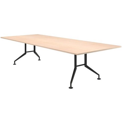 Fiord Boardroom Table 3000mm Rectangular Refined Oak/Black