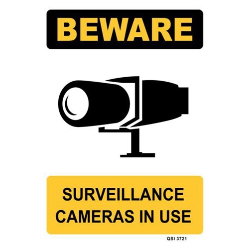 Beware Surveillance Cameras In Use Safety Sign 230x300mm