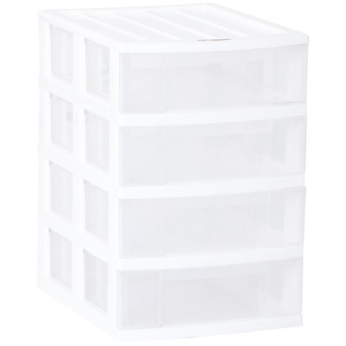 Taurus Storage Drawer A4 4 Drawer White