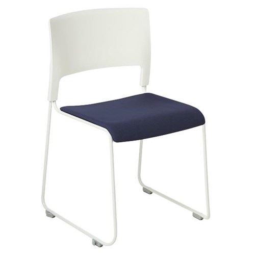 Slim Cafe Chair Upholstered Seat White/Quantum/Venus