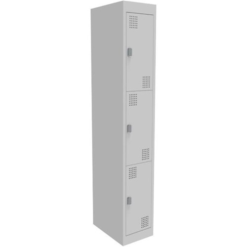 Proceed 3 Tier Locker 375mm Latch Lock Stone Grey