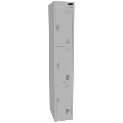 Proceed 3 Tier Locker 300mm Latch Lock Stone Grey
