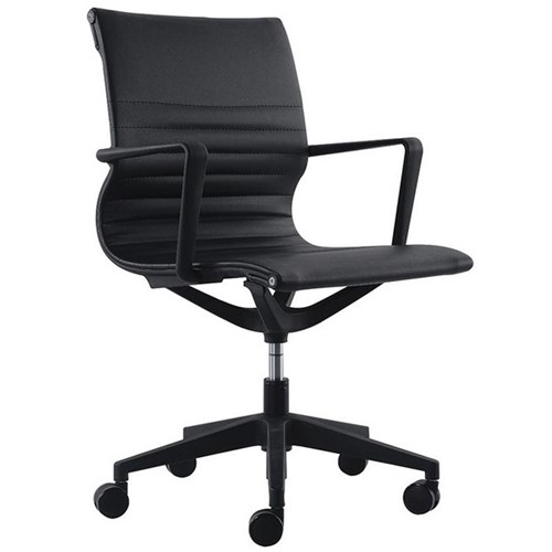 Diablo Executive Chair Mid Back With Arms Black PU