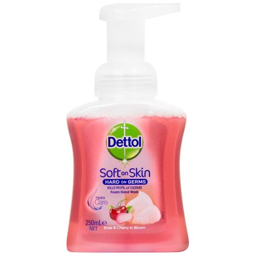 Dettol Foam Hand Soap Rose & Cherry Pump Bottle 250ml