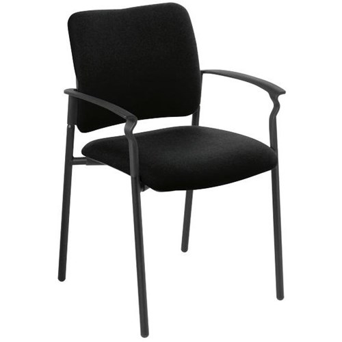 Polo Visitor Chair With Arms Quantum Fabric/Black