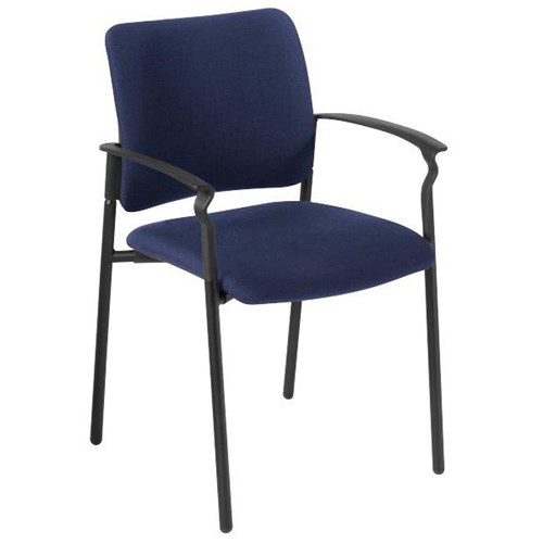 Polo Visitor Chair With Arms Quantum Fabric/Navy