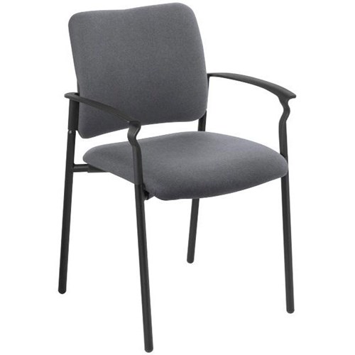 Polo Visitor Chair With Arms Quantum Fabric/Storm