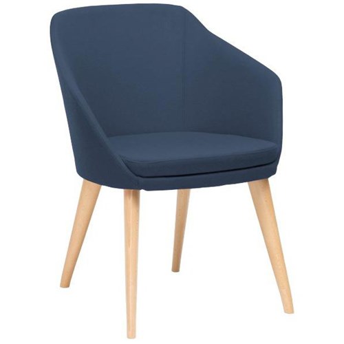 Annette Chair Natural Timber Legs Augustus Fabric/Denim