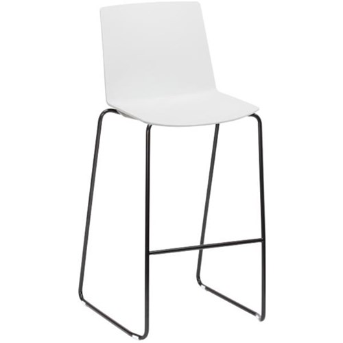 Jubel Bar Stool Sled Base White/Black