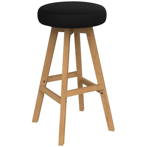 Luna Button Bar Stool 785mm Black PU/Oak