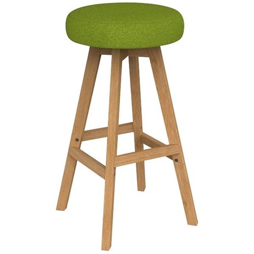 Luna Button Bar Stool 785mm Motion Felt Fabric/Avocado/Oak