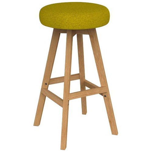 Luna Button Bar Stool 785mm Motion Felt Fabric/Bumblebee/Oak