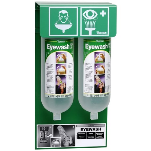 Tobin First Aid Eyewash Wall Stand 1L, Set of 2