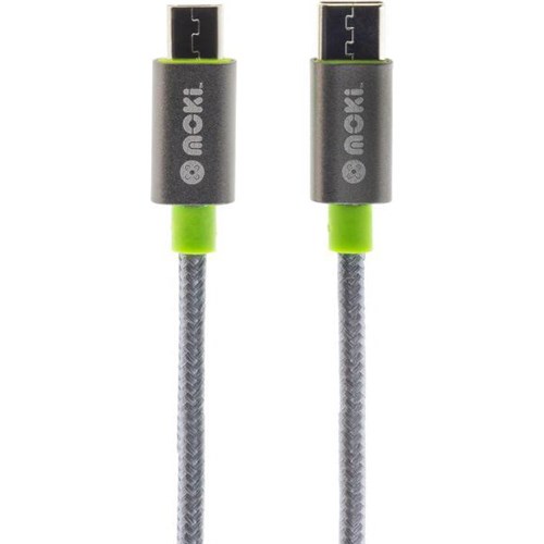 Moki SynCharge Cable Braided Type C to Micro USB Gunmetal