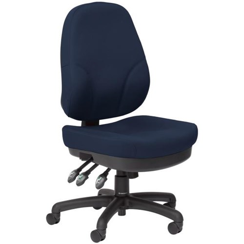 Plymouth Task Chair High Back Breathe Fabric/ Navy/Black