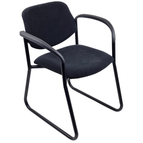 Nomad Visitor Chair Sled Base With Arms Ashcroft Fabric/Onyx/Black