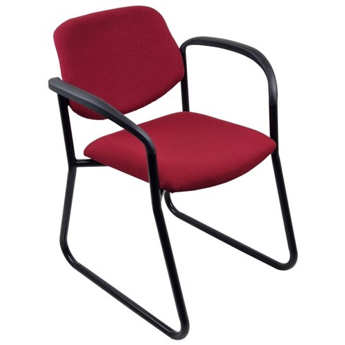 Nomad Visitor Chair Sled Base With Arms Ranger Fabric/Crimson/Black