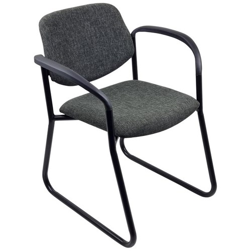 Nomad Visitor Chair Sled Base With Arms Ranger Fabric/Grey/Black