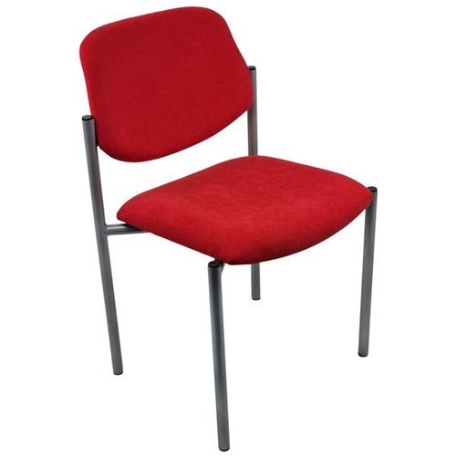 Nomad Visitor Chair Ashcroft Fabric/Scarlet/Silver