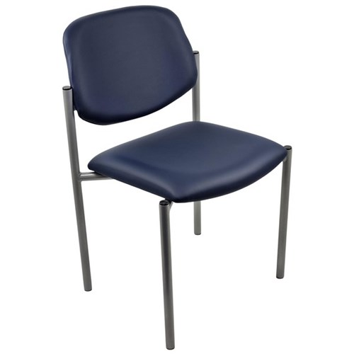 Nomad Visitor Chair Pacifica Vinyl/Navy/Silver