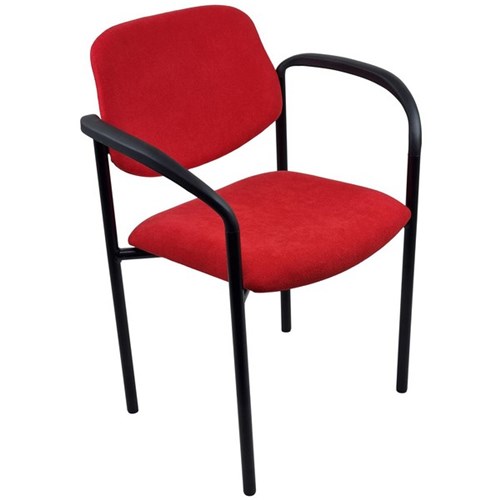 Nomad Visitor Chair With Arms Ashcroft Fabric/Scarlet/Black