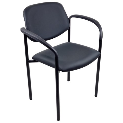 Nomad Visitor Chair With Arms Pacifica Vinyl/Black/Black