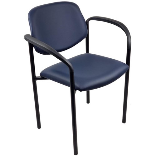 Nomad Visitor Chair With Arms Pacifica Vinyl/Navy/Black