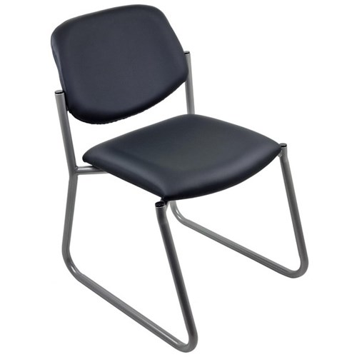 Nomad Visitor Chair Sled Base Pacifica Vinyl/Black/Silver