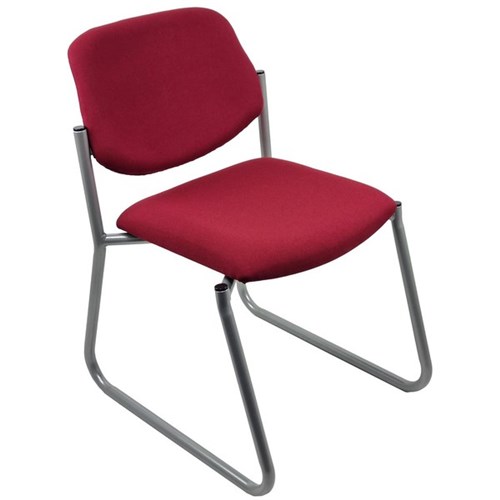 Nomad Visitor Chair Sled Base Ranger Fabric/Crimson/Silver