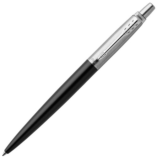 Parker Jotter Blue Ink Ballpoint Pen 1.0mm Medium Tip Chrome/Black Barrel