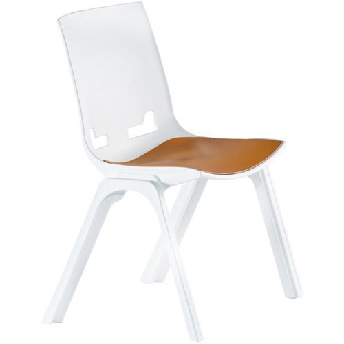 Hitch Stacker Chair White/Mango Orange