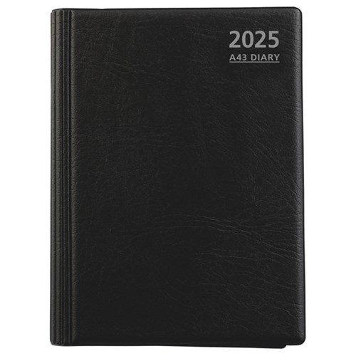 OfficeMax A43 1 Hour Appointment Executive Wiro Diary A4 Week To View 2025 Black