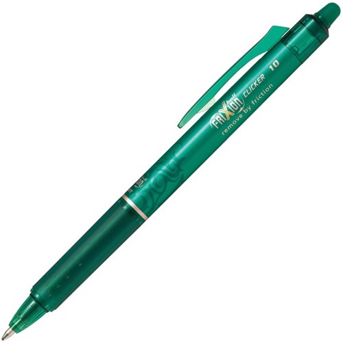 Pilot Frixion Green Clicker Erasable Rollerball Gel Pen 1.0mm Tip