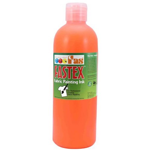 Fastex Fabric Painting Textile Ink Fluoro Orange 500ml