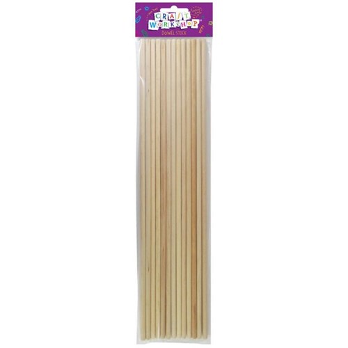 Craft Workshop Dowel Wooden Stick 5mm, Pack of 12