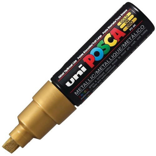 Uni Posca Paint Marker Pen Bold Chisel Tip Gold