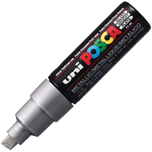 Uni Posca Paint Marker Pen Bold Chisel Tip Silver