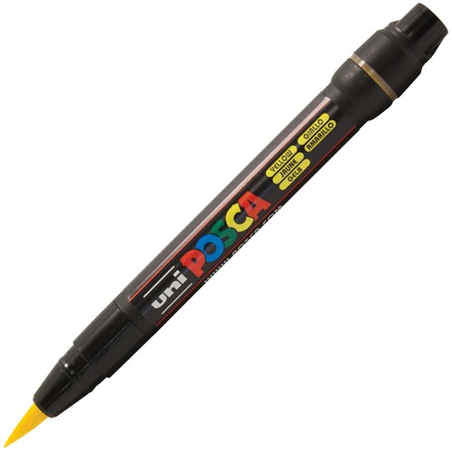 Uni Posca Paint Marker Brush Tip Yellow