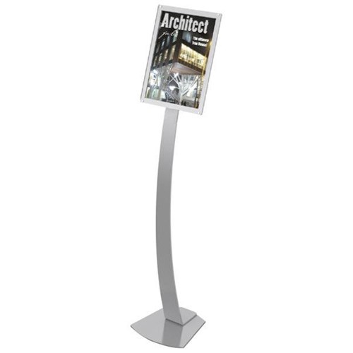 Manhattan Floor Stand Sign & Menu Holder A3 Silver