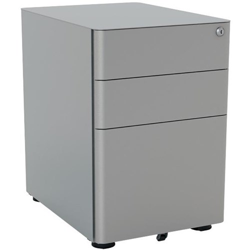 Agile Standard Steel Mobile Pedestal 3 Drawer Silver