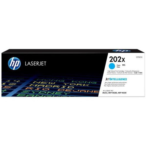 HP 202X Cyan Laser Toner Cartridge High Yield CF501X