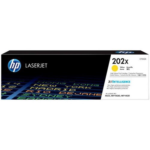 HP 202X Yellow Laser Toner Cartridge High Yield CF502X