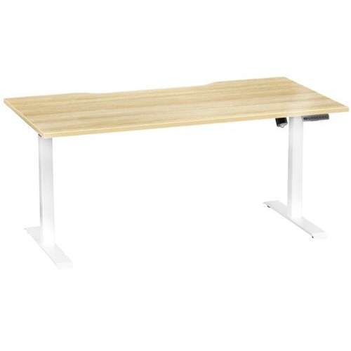 Breeze Active Electric Height Adjustable Desk No Bluetooth 1600mm Atlantic Oak/White