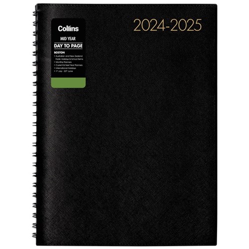 Colllins Boston A41 Mid Year Diary A4 1 July 2024 to 30 June 2025