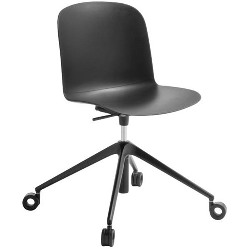 Adapt Visitor Chair 4 Star Swivel Base Black/Black