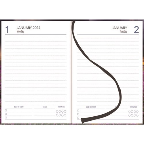 Collins A51 Diary A5 1 Day Per Page 2024 NZ Landscapes Assorted