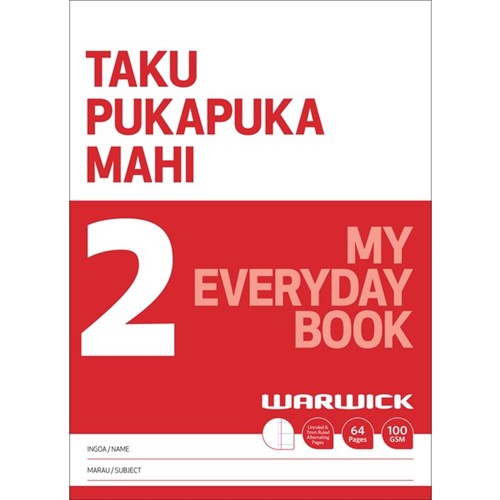 Warwick My Topic Book 2 Taku Pukapuka Kaupapa Unruled/9mm Ruled 100gsm 64 Pages