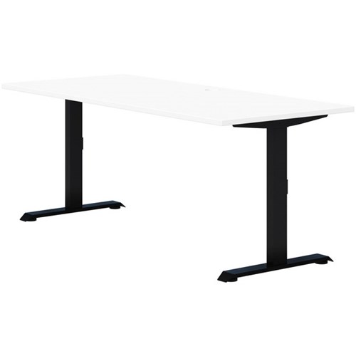 Fiord Fixed Height Desk 1500mm Snowdrift/Black