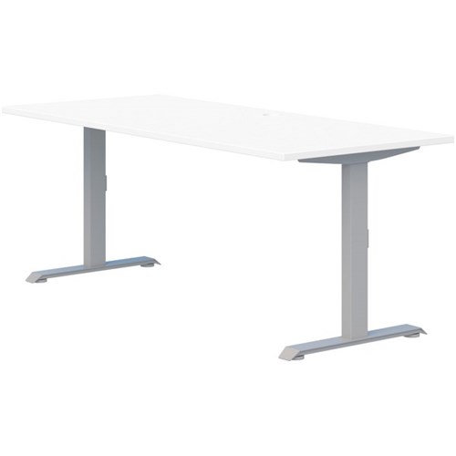 Fiord Fixed Height Desk 1500mm Snowdrift/Silver