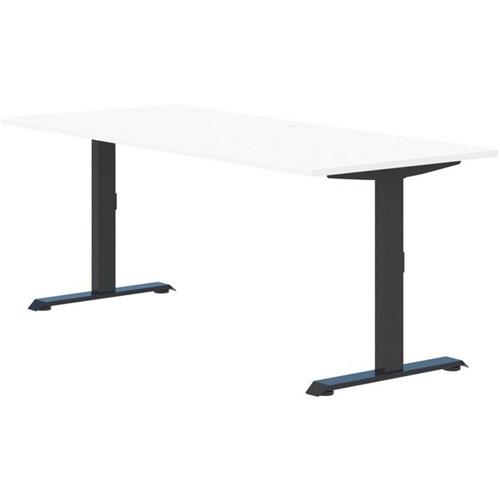 Fiord Fixed Height Desk 1800mm Snowdrift/Black